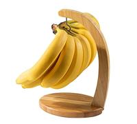 jatour Suspension Banane,Porte-Banane | Banana Hanger Bamboo Holder Stand Présentoir Fruits Robuste avec Crochet pour la Maison ou Le comptoir Bar Stockage Fruits