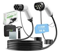 JATRHG Câble de Recharge EV 11KW 16Amp /Trois Phases/ 5 mètres/Véhicule électrique et Hybride Rechargeable de Type 2 à Type 2