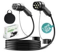 JATRHG Câble de Recharge EV 7.2KW 32Amp /Monophasée/ 15 mètres/Véhicule électrique et Hybride Rechargeable de Type 2 à Type 2