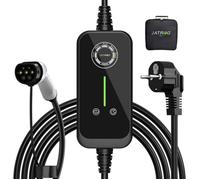 JATRHG Chargeur EV portable 5 m, 3,6 kW-1,5 kW, 16A/13A/10A/8A réglable, prise Type 2, compatible voitures électriques