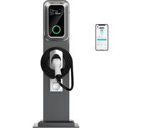 JATRHG K1 kit borne de Recharge S1 wallbox 7kw 32A monophase câble 8M véhicules électriques avec Poteau de Support +Prise renforcée étanche [Classe énergétique A+++]