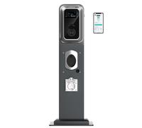 JATRHG K2 borne de recharge S2 wallbox 11kW 16A triphase socket shutter VE + poteau support + prise renforcée étanche