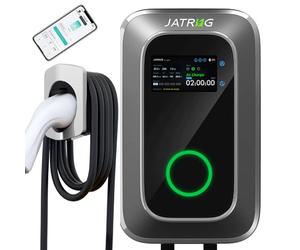 JATRHG S1 Borne de Recharge pour Véhicule Électrique 7kW 8M 32A Monophasé Station de Charge Type 2 IEC 62196-2 - Chargeur Rapide EV Wallbox