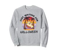 J'attends juste Halloween, un joli coucher de soleil vintage d'été Sweatshirt