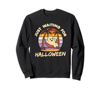 J'attends juste Halloween, un joli coucher de soleil vintage d'été Sweatshirt