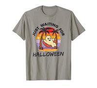 J'attends juste Halloween, un joli coucher de soleil vintage d'été T-Shirt