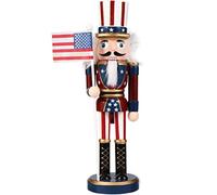 Jauarta 25 Cm de Contes de Fée Figure Figurine en Bois Ornements Artisanaux Table de Bureau de Bureau de Collecte de Noël Décorations de Nouvel an (Drapeau)