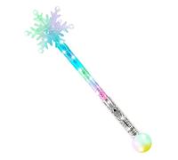 Jauarta Baguette magique lumineuse en forme de flocon de neige, baguette magique convertible, pour enfants, bâton de fée en ABS pour cosplay, avec arc circulaire, pour développement visuel (13,5 x
