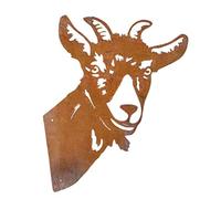 Jauarta Ferme Extérieure Jetant un Coup D'œil sur les Moutons, Design Mural, avec de L'art en Métal, une Décoration Extérieure Intérieure pour le Décor de Jardin (chèvre)