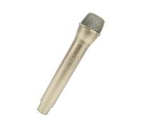 Jauarta Microphone D'hélice Réaliste, Tête de Maillage à Haute densité, Jouet des Discours pour Enfants, Accessoire de Photographie, Performance de Scène avec Coque Extérieure en (Or)