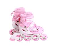 Jauarta Patins à roulettes Réglables, Patins à Roues Clignotants pour Les Enfants et Les Adultes, 2 Patins en Ligne avec Un Réglage de Taille Facile, des Freins Arrière, (Chaussures Flash complètes