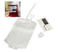 Jauarta Sac à énergie sanglante en plastique médical transparent 350 ml Sac de boisson sangline réutilisable du sac de vampire Halloween Propriétés (comme illustré)