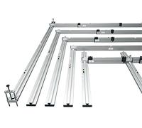 Jauge à béton sec rabo « Profi-Set » 5 pièces : 2 rails de base de 1,25 m et 2,50 m + 1 règle à niveler réglable en continu de 1,50 à 2,50 m