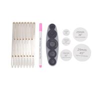 Jauge à Coudre Expansible en Aluminium avec 8 Têtes, Guide - Boutons et Diviseur d'Espace Égal - Outil Précis pour Couture, Pliage et Bricolage (avec outil de bricolage de bouton de sac 5 en 1)