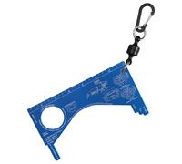 Jauge à crabe en alliage d’aluminium, règle pour crabe bleu avec boucle de fixation robuste, outil de mesure pour palourdes et crevettes, pêche durable, 18 x 10 cm