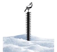 Jauge À Neige Cerf Oiseau - Piquet De Jardin En Métal De 81,3 Cm, Charmant Ornement Animal D'hiver, Tige De Mesure Extérieure | Outil De Mesure De Décoration De Cour Fait À La Main, Pour Scène De