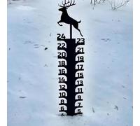 Jauge à neige en métal de 61 cm pour décoration extérieure de cour et de jardin - Piquet de mesure de neige en acier revêtu de bronze résistant aux intempéries avec motif bonhomme de neige, idéal