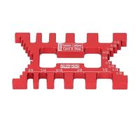 Jauge à queue d'aronde pour le travail du bois, jauge à tenon en alliage d'aluminium avec échelles métriques et impériales, outil de mesure de la hauteur pour le réglage de la prof (Rouge)