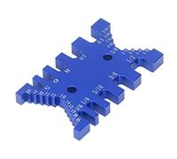Jauge à tenons pour rainures en queue d’aronde avec échelles métriques et impériales, outil de mesure en aluminium pour le travail du bois, idéal pour la scie à onglets, modèle pré (Bleue)