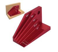 Jauge biseautée en alliage d'aluminium | Jauge d'angle de bloc, outil de mesure de scie de table rouge, règle de mesure multi-angles pour bois artisanal, adulte
