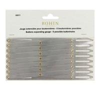 BOHIN France Jauge de couture extensible – Harmonica, mesure jusqu'à 8 boutonnières, aluminium gris