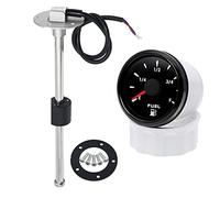 Jauge Carburant, 0-190 Ohm 52mm jauge de niveau de carburant + capteur de niveau de flotteur de carburant 100-600mm for voiture marine RV bateau 7 couleurs LED indicateur de niveau de réservoir d'huil
