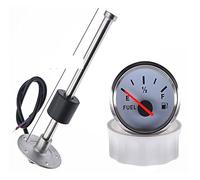 Jauge Carburant, Capteur de jauge de niveau de carburant marin en acier inoxydable adapté à la jauge de niveau de carburant de voiture de bateau 0-190 Ohm avec rétro-éclairage rouge(375MM)