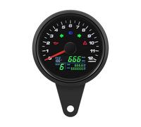 Jauge Carburant Compteur De Vitesse De Moto Tachymètre Tension De Voyage Jauge De Niveau D'huile Compteur De Vitesse Numérique Tableau De Bord avec Support(Black)
