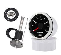 Jauge Carburant, Jauge de niveau d'eau 52mm avec capteur de niveau d'eau capteur 0-190 Ohm avec rétro-éclairage 7 couleurs for voiture bateau RV camping-car(100MM)