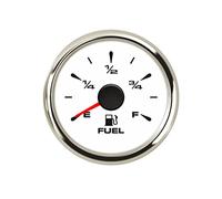 Jauge Carburant, Jauges de niveau de carburant de voiture de bateau de 52mm 0-190ohm 240-33ohm mètres de niveau de carburant jauge de niveau d'eau marine capteur expéditeur unité for Yacht(White silve
