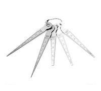 Jauge d’épaisseur en acier inoxydable, jeu de 5 lames 10 mm - Mesure précise des trous et jeux, graduation claire, outil compact pour contrôle qualité et bricolage