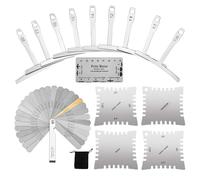 Jauge d'action pour cordes, règle d'action en acier inoxydable et jauges d'épaisseur - Outil de mesure de précision et mesure de rayon - Robuste pour chevalet de guitare, écrou, selle,