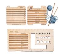 Jauge D'aiguille À Tricoter - Règle En Bois De 6,1 Pouces, Outil Artisanal | Échantillon De Point, Appareil De Mesure De L'épaisseur Du Fil Pour Accessoires De De Bricolage, Détermination Préc