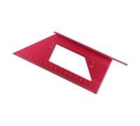 Jauge d'angle à 45°/90°, règle droite en alliage d'aluminium, outil de mesure des onglets avec une précision de 1 mm, détecteur d'angles 3D pour le travail du bois, règle de marqua (Rouge)