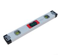 Jauge d'angle numérique en alliage d'aluminium de 400 mm avec double mesure, base magnétique et avertisseur sonore, outil précis de 0,1 degré (rouge)