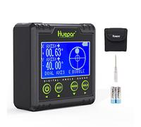 Jauge d'Angle Numérique Huepar,Rapporteur d'Angle à Bulle Électronique Boîte de Niveau Double Axe Résolution 0,01°Base Aimanté Rainure V&Jauge de Biseau Inclinomètre LCD Alerte Sonore-Mesure0~360°