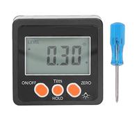 Jauge d'angle numérique Inclinomètre LCD haute précision 0 Outil de mesure à 360 degrés avec base magnétique pour ingénieurs charpentiers Noir Argent Orange