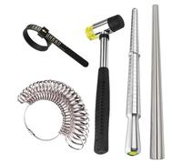 Jauge De Bagues Outil | Mesureur pour Bijoux,Instrument de Précision pour Bagues | Rubber Mallet et Mètre Ruban pour Femme et pour Mesures à Domicile et Achat en Boutique Détermination de la Pointure