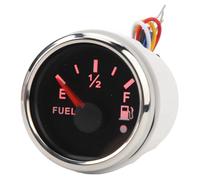 Jauge de carburant marin, compteur de niveau de haute précision pour yachts et bateaux (Cadran noir lunette argentée)