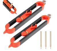 Jauge de Contour, Outil de Scribe de Jauge de Contour, Jauge de Contour avec Serrure, Duplicateur de Forme Irrégulière avec Serrure, Jauge de Contour Précise, Contour Gauge Duplicator, 3 Crayons