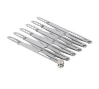 Jauge de couture extensible en aluminium pour ourler les plis - Serrure de point de précision 61 cm (6 têtes) Argenté