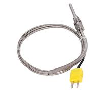 Jauge de détecteur de capteur de température de sonde de thermocouple de type K avec isolation en fibre de verre Filetage NPT 1/8 po 80 mm Plage de prise mâle jaune de 1 mètre