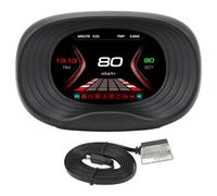 Jauge de diagnostic automatique de compteur numérique OBD HUD avec écran LCD couleur de 3,0 pouces - Instrument d'alarme de tableau de bord tout-en-un pour la vitesse du véhicule,