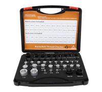 Jauge de Filetage Boulon et Écrou, Aluminium, 44 Pièces - Haute Précision, Coffret de Rangement, Pour Professionnels et Bricoleurs,jauge de filetage,calibreur de filetage