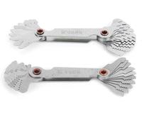 Jauge de filetage,Jauge de pas de vis,Jauge de pas de vis en acier inoxydable,Jauge de pas de vis à 20 lames,Jeu de jauges de pas de vis,Outil de mesure du pas de vis