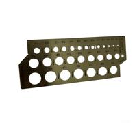 Jauge de forage métrique en acier inoxydable avec échelle impériale 1/16 à 1/2" Règle pour la mesure de la taille de l'embout et de l'angle, encoches 135° et 118°, 127 x 50 mm