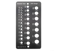 Jauge de foret double face en acier inoxydable avec 29 trous de 1/16 à 1/2", taille métrique noire pour des applications de mesure industrielles précises