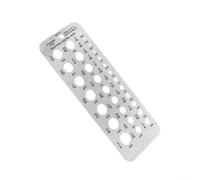 Jauge de foret en acier inoxydable pour mesurer des tailles fractionnaires de 17/64 à 1,27 cm, outil de mesure du diamètre de boulon avec graduations gravées, design compact et portable (argent)