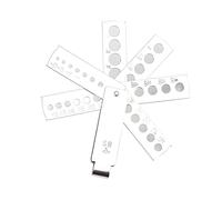 Jauge de Gemme en Éventail perle intercalaire acier inoxydable Outil de Mesure de Diamant, Design Élégant et Résistant à la Rouille, Facile à Transporter, pour Ozdoby do tworzenia biżuterii