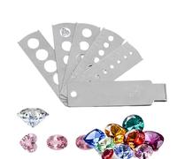 Jauge de gemme - Jauge de poche pour mesurer rapidement les pierres précieuses, accessoires de bijoutier, modèle de taille de pierre antirouille pour les amateurs de créateurs